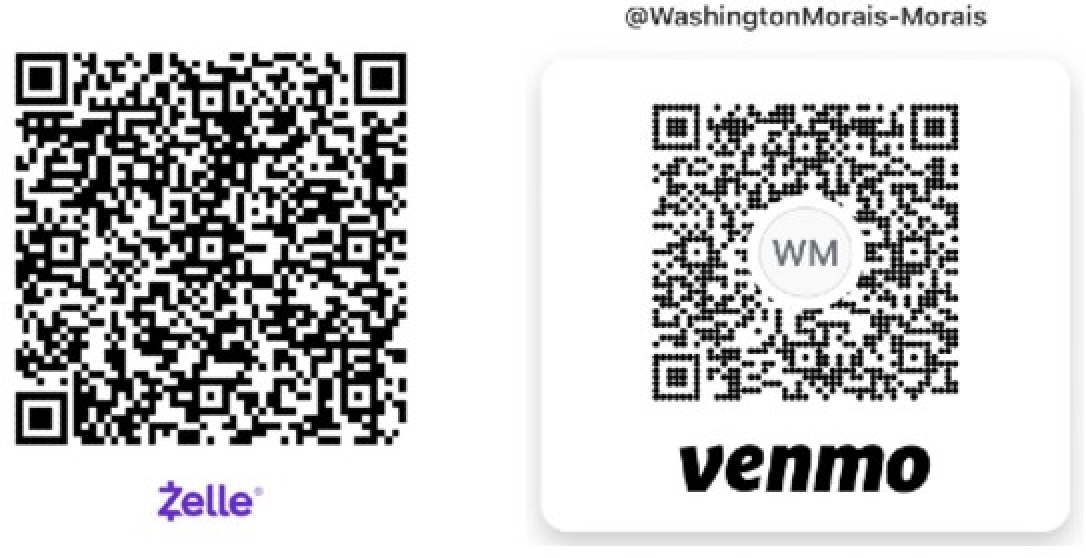 Zelle and Venmo QR codes for Tree House donations