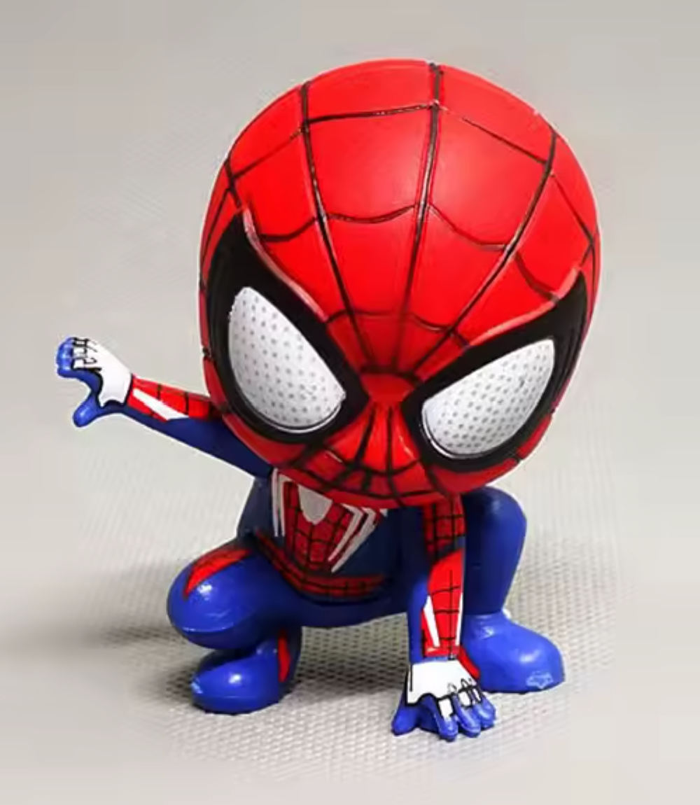 Red and blue spider-themed miniature figure